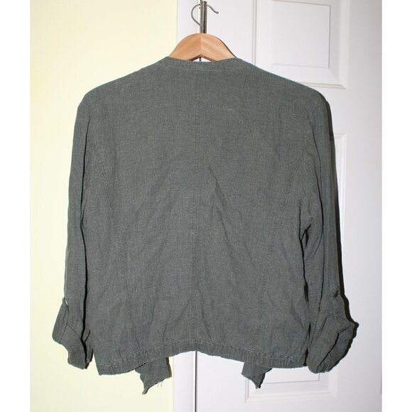 Supplies Linen Blend Cardigan Large Open front Lagenlook Pockets long sleeves - Picture 2 of 8